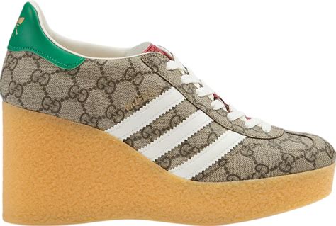 adidas gucci gazelle beige|Adidas Gucci wedge monogram.